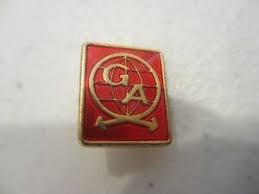 Vintage GA General Aviation Lapel Pin Brooch Red Yellow Gold Globe Small  Used | eBay